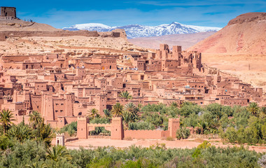 Fototapeta na wymiar Fortified village and clay houses, Ait Benhaddou, Morocco