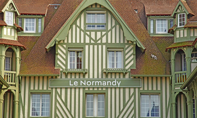 Fototapeta na wymiar Deauville, France - august 18 2016 : Normandy hotel
