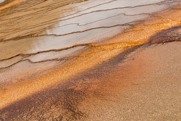Natural lines and patterns in a geyser basin, Yellowstone National Park
