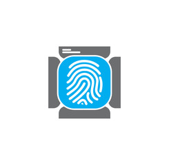 Finger Print security related icon on background for graphic and web design. Creative illustration concept symbol for web or mobile app