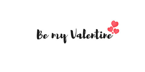 Valentines day background with heart pattern and typography of be my valentine text Vector illustration