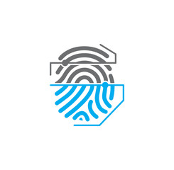 Finger Print security related icon on background for graphic and web design. Creative illustration concept symbol for web or mobile app