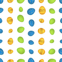 Seamless pattern with colorful Easter eggs