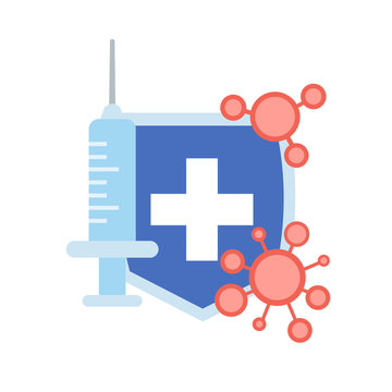 epidemic MERS-CoV floating influenza suringe vaccination virus protection concept protective shield wuhan coronavirus 2019-nCoV pandemic medical health risk vector illustration