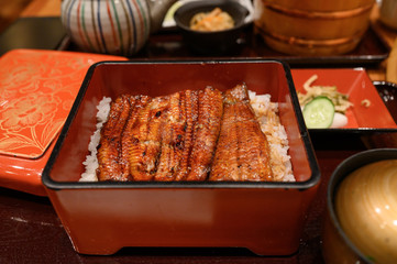 Hitsumabushi , japanese unagi rice bowl 