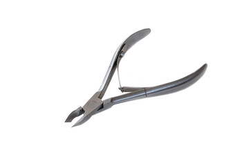 manicure and pedicure steel scissors for burr isolated on white background
