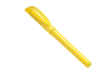 Yellow Highlighter Floating on White Background