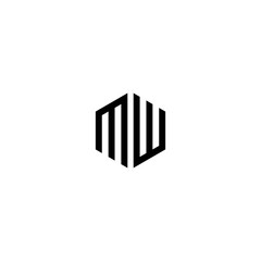 mw letter vector logo abstract