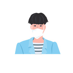 man wearing mask to prevent epidemic MERS-CoV wuhan coronavirus 2019-nCoV pandemic medical health risk portrait vector illustration