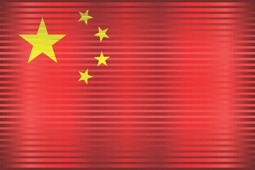 Shiny Grunge flag of the China - Illustration,  Three dimensional flag of China