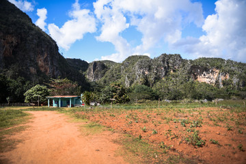 Landscape of the mountains in Vinales, Cuba. 