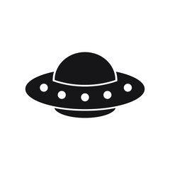 Cartoon UFO icon, vector illustration on white background