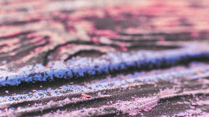 Macro. Relief of urban tiles colored with chalk. Picture	