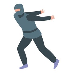 Ninja jump icon. Isometric of ninja jump vector icon for web design isolated on white background
