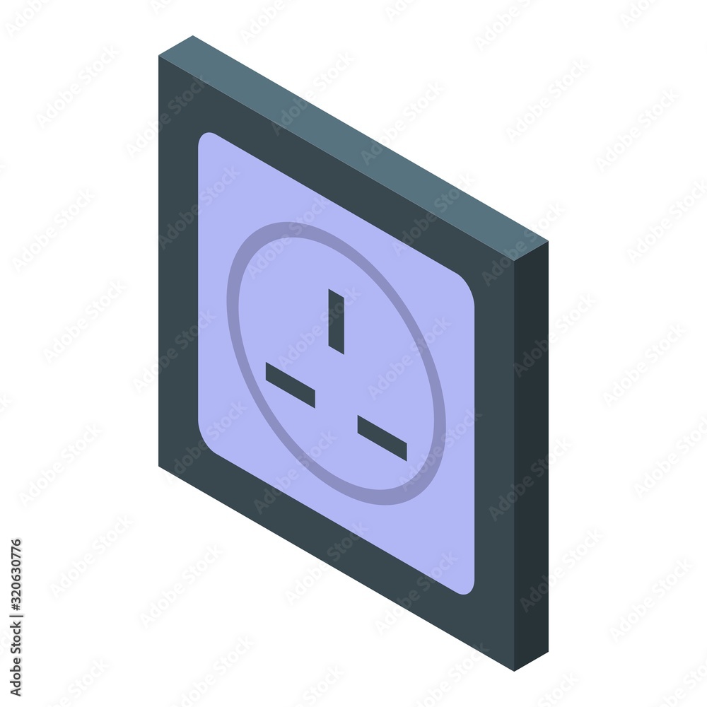 Poster power socket icon. isometric of power socket vector icon for web design isolated on white background