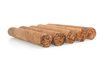 Cuban cigars on a white background