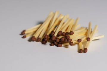 Matches on a white background. Isolate