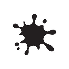 Splash of liquid, water or ink black isolated vector icon. Splatter blot symbol.