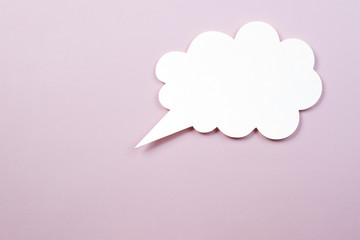 cloud for thoughts or notes on a pink background