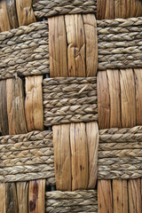close-up wicker basket texture background