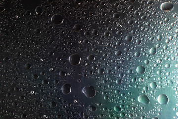 abstract water drop background on dark texture close up