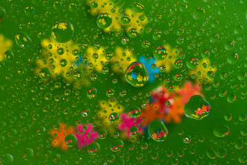 abstract water drop background on a beautiful multicolored background