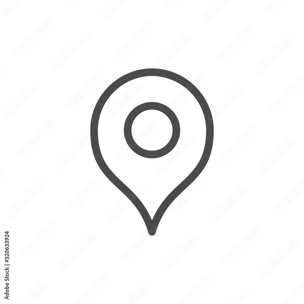 Wall mural location pin line outline icon