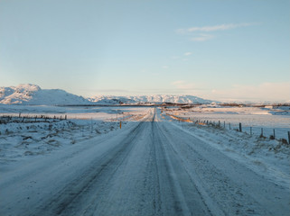 Fototapeta na wymiar Picturesque winter landscape of Iceland.