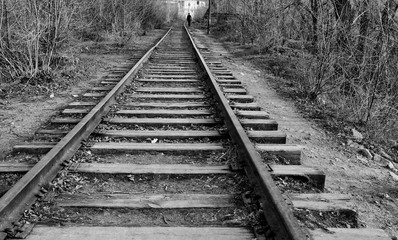 Fototapeta na wymiar rail details on an old railway