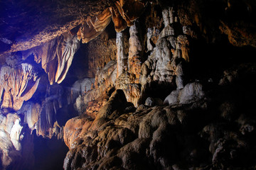 The beauty of stalagmite ornament of Gilap Cave in Gunungsewu karst. Karst area is a place for water conservation.