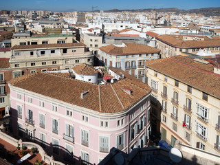 Aerial view of the old city of Malaga. Spain