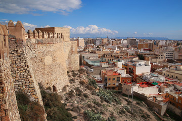 Fototapeta na wymiar the fortified Alcazaba complex of Almeria Spain, Alcazaba de Almera