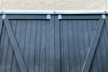 blue farm barn sliding doors