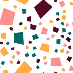 Trendy naadloze patroon met grafische abstracte geometrische vormen. Avant-garde puzzelstijl. Geometrisch behang voor omslagontwerp.