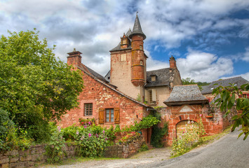 Fototapeta na wymiar Charming Castel de Maussac in Collonges La Rouge, France