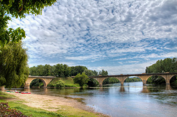 Fototapeta na wymiar The Dordogne River Meeting Vezere at Limeuil in Dordogne, France