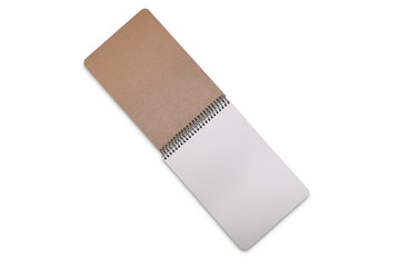 Notebook isolated on white background. Light notepad. Mockup