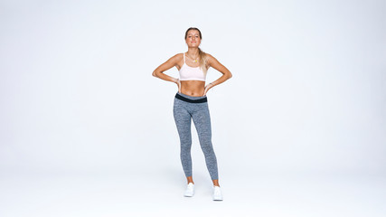 Woman athlete in workout clothes