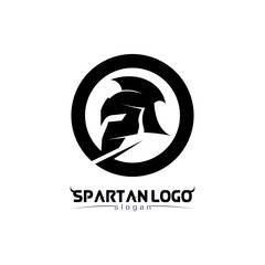 spartan logo black Glaiator and vector design helmet and head black