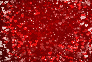 Valentines Day background with hearts and stars