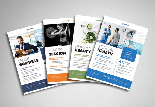 Business Flyer Layout with Circular Photo Elements	
