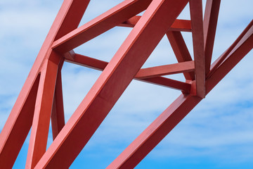 Abstract industry or telecommunication background with detail of steel frames of television tower...
