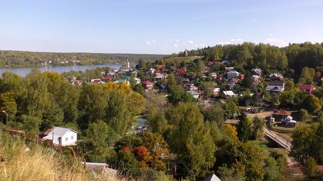 City Plyos. A small town in the upper reaches of the Volga River, in Russia. Historical and cultural center of the Ivanovo region. 