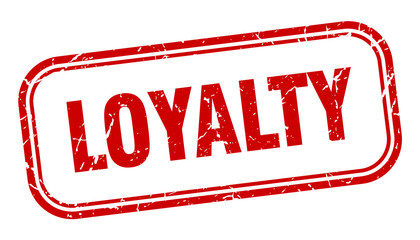 loyalty stamp. loyalty square grunge red sign. loyalty tag