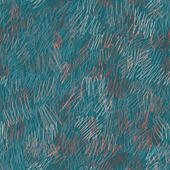 seamless pattern pencil turquoise coral strokes of paint