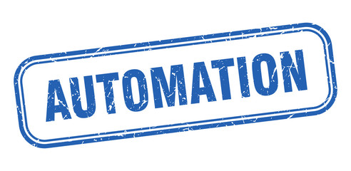 automation stamp. automation square grunge blue sign. automation tag