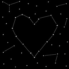 Fototapeta premium Stars love heart template design for valentine day
