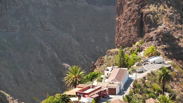 Masca mountain village and gorge, Tenerife island, Canary islands, Spain. Ancient Guanche settlement, before Spanish conquest in 1496