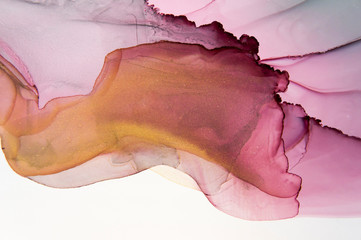 Abstract fluid art in alcohol ink painting technique.