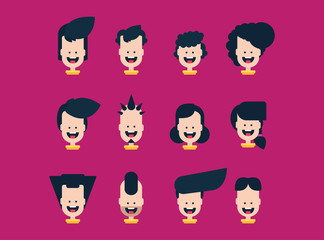 one cute face with 12 flat hairstyles looks